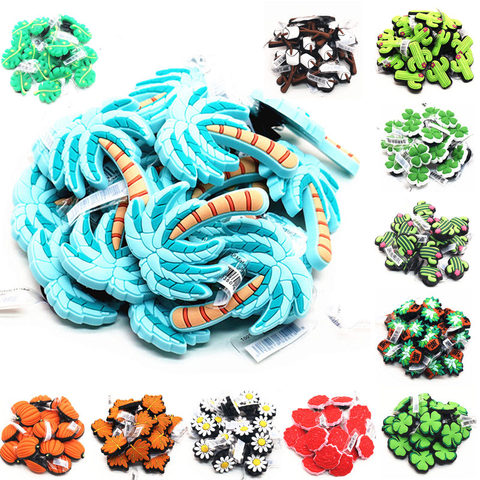 Wholesale Daisy Pumpkin Leaves Shoe Charms Decorations Novelty Green Plants PVC Shoes Accessories fit Croc JIBZ X-mas Kids Gifts ► Photo 1/6