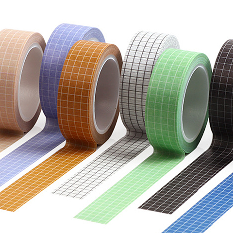 10M Pure Color Grid  Washi Tape Set Masking Tape Journaling Supplies Washy Tape Organizer Washitape Stationery Sticker Scrapbook ► Photo 1/5