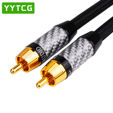 RCA to RCA Male to Male Digital Coaxial Cable Stereo Audio Cable OD7.0 Braided 1M 2M 3m 5m  RCA Video Cable for TV Amplifier ► Photo 1/6