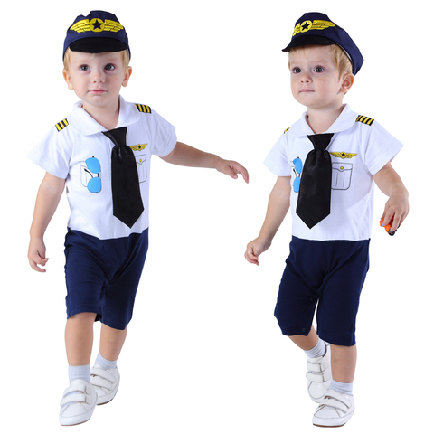 Baby Boy Pilot Romper Newborn Astronaut Costume Space Suit  Infant Halloween Carnival Fancy Dress Playsuit Aviator Jumpsuit ► Photo 1/6