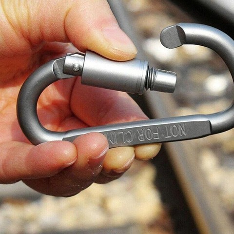 Practical D Shaped Aluminum Alloy Climbing Keychain Equipment Hook Karabiner Mosqueton Carabiner ► Photo 1/6