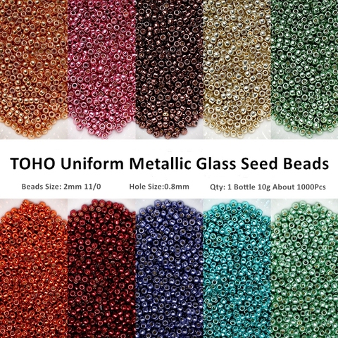 800Pcs/Box 2mm 11/0 Toho Round Beads Japanese Glass Seed Bead Galvanized Gold Permafinish Indigenous Art Beaded Jewelry Making ► Photo 1/6