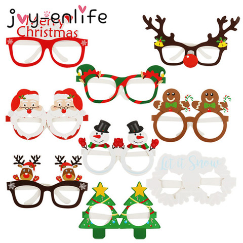 9pcs Santa Claus Xmas Tree Elk Glasses Frame Merry Christmas Glasses Photo Prop Christmas decorations new year Navidad kids gift ► Photo 1/6