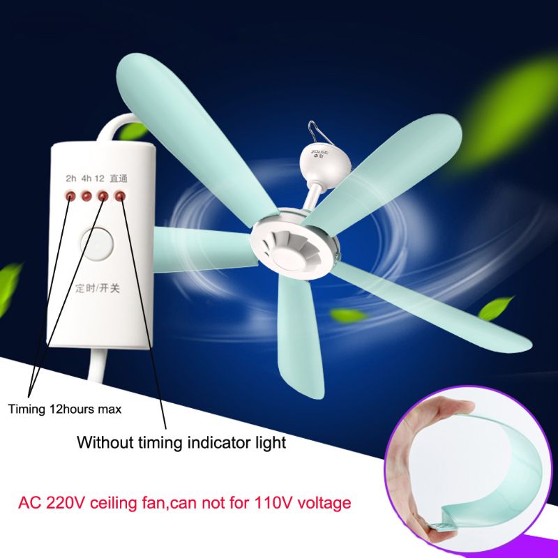 Ac 220v Mini Household, Portable Ceiling Fan And Light