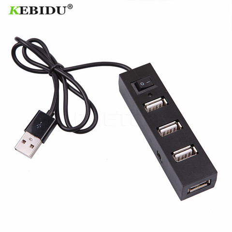 KEBIDU USB HUB USB 2.0 Hub 4 Port USB Splitter with On off Power Switch USB Hub for Macbook Pro PC Computer Tablet Multi USB Hub ► Photo 1/6