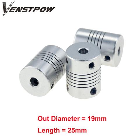 D19L25 5x8mm  Aluminium CNC Motor Jaw Shaft Coupler 5mm To 8mm Flexible Coupling OD 19x25mm Dropshipping 3/4/5/6/6.35/7/8/10mm ► Photo 1/6