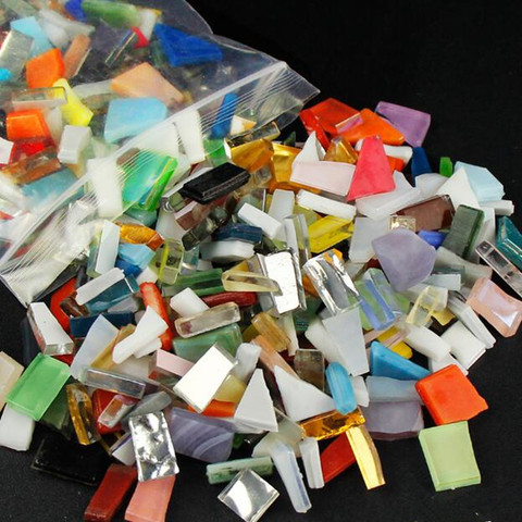 Assorted Colors Clear Glass Pieces Mosaic Making Tiles Tessera for Puzzle  Arts DIY Craft Accessories