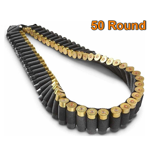 50 Shotgun Shell Bandolier Belt Tactical 140*5cm Cartridge Belt Airsoft Bullet Shell Holder Hunting 12 Gauge Ammo Pouch Bag ► Photo 1/6