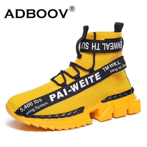 ADBOOV High Top Sneakers Men Breathable Fashion Sock Shoes Big Size Casual Zapatos Hombre ► Photo 1/6