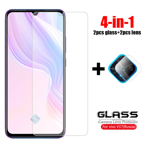 4-in-1 For Glass vivo V17 Tempered Glass vivo Y20 V19 Y50 Y12 Y15 V11 Pro Camera Lens Screen Protector Phone Film Glass vivo V17 ► Photo 1/6