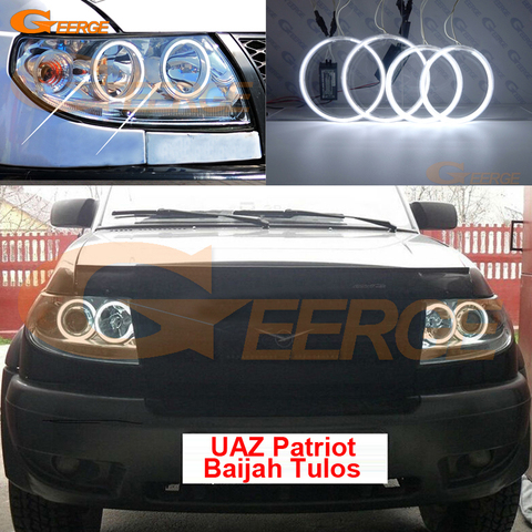 For UAZ Patriot Baijah Tulos 2007-2014 Excellent Ultra bright headlight CCFL angel eyes kit Halo Ring ► Photo 1/6