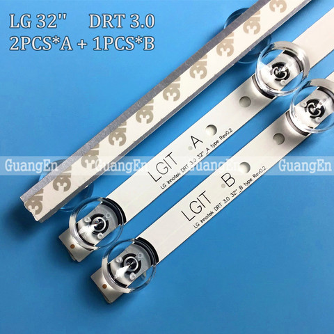 3 PCS LED strips for LG 32LB5800 32LF560V LGIT UOT A B 6916L-1974A 1975A 6916L-2223A 2224A innotek DRT 3.0 32 32LB560B 32LB561V ► Photo 1/4