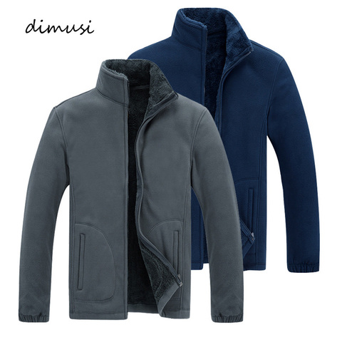 DIMUSI Winter Mens Softshell Fleece Jackets Casual Men Thick Warm Sweatshirt Man Thermal Solid Color Hoodies Coats Clothing 7XL ► Photo 1/6