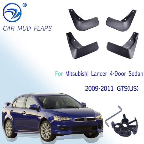 For Mitsubishi Lancer 9 2008-2011 2009 2010 Set Car Mud Flaps Sedan With Side Skirt GTS Mudflaps Splash Guards Mudguards Fender ► Photo 1/6