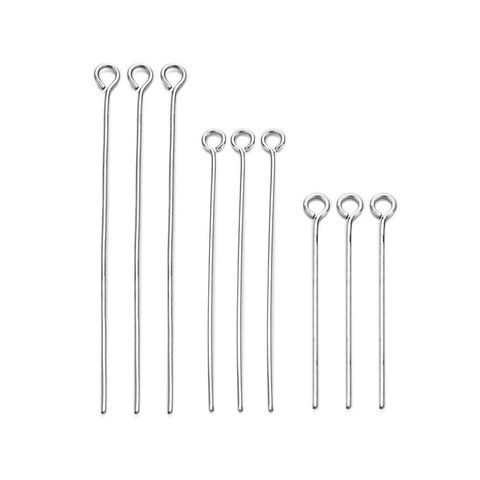 100pcs/lot 20 30 40 50 60 70mm Stainless Steel Eye Pins Head Pins Jewelry Findings Accessories Jewelry Making Supplies ► Photo 1/6