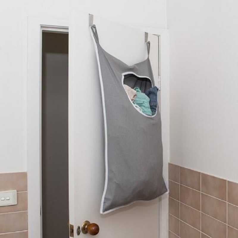 WANCR Home Storage Hanging Bag Large Capacity Laundry Bag Behind The Door Portable Durable Oxford Cloth Bag Coffee
