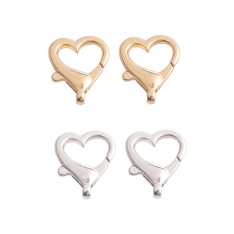 26*21.5mm Silver KC Gold Heart Shape Lobster Clasp Hooks Necklaces Bracelet Chain Connectors For DIY Jewelry Finds  Accessories ► Photo 1/5