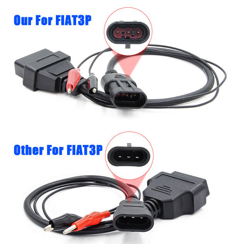 For FIAT for Lancia for Alfa Romeo 3 Pin 3Pin Male to OBD OBD2 OBDII DLC 16 Pin 16Pin Female Car Diagnostic Tool Hot Sale ► Photo 1/6