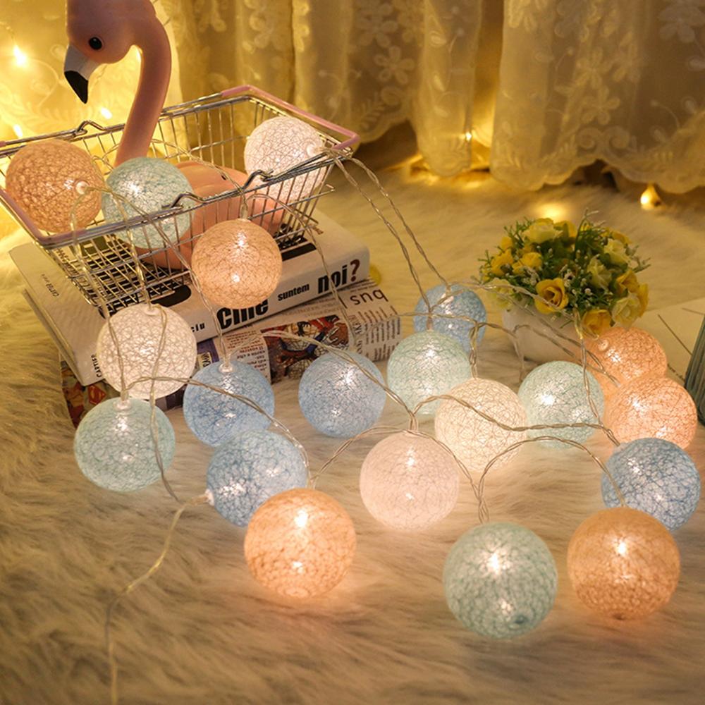 Christmas Fairy Lights LED Cotton Ball Garland Lights String Wedding Decorations 