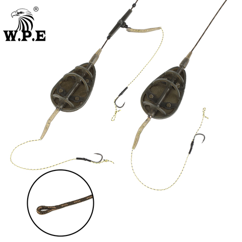 W.P.E Carp Fishing 1pcs 40g-80g Method Feeder Rig Hair Europe Carp Fishing Group Lead Core Line Method ARC Flat Fishing Tackle ► Photo 1/6