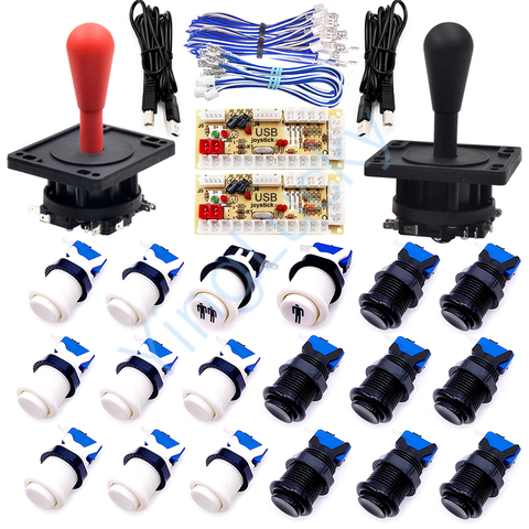 DIY Arcade KIT SANWA American style Joystick HAPP COIN 2 push button switch Micro, zero-delay encoder PC Raspberry Pi ► Photo 1/6