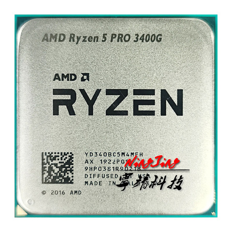 AMD Ryzen 5 PRO 3400G R5 PRO 3400G 3.7 GHz Quad-Core Eight-Thread 65W CPU Processor YD340BC5M4MFH Socket AM4 ► Photo 1/1