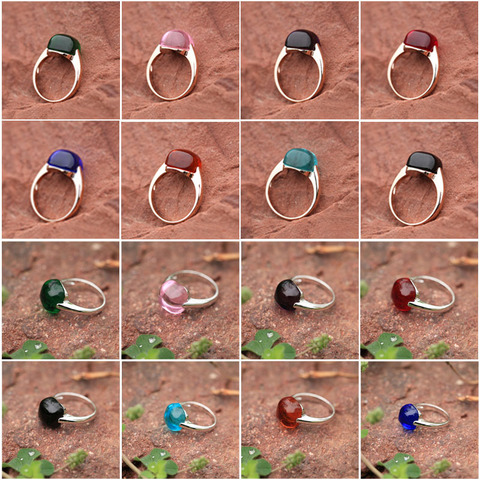 Women's fashion ring multicolor rare earth glass ring high quality popular jewelry hand jewelry rose gold ► Photo 1/6