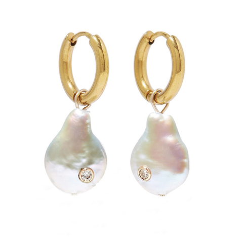 vsco Handmade Natural Fresh Water Pearl Drop Earrings For Women Party Drop Earrings Luxury Fine crystal pearl dangle earrings ► Photo 1/6