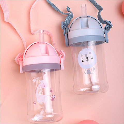 250/350ml Baby Feeding Cup with Straw Children Learn Feeding Drinking Bottle Kids Training Cup with Straw ► Photo 1/4