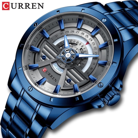 Watches Mens 2022 CURREN NEW Fashion Quartz stainless steel Watch Date and Week Clock Male Creative Wristwatch ► Photo 1/6