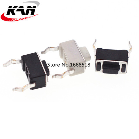 100Pcs/Lot Tact Switch 3x6x4.3 mm DIP 2Pin connectors Push button 3*6*4.3mm Tactile Switches white 3x6x4.3h ► Photo 1/5