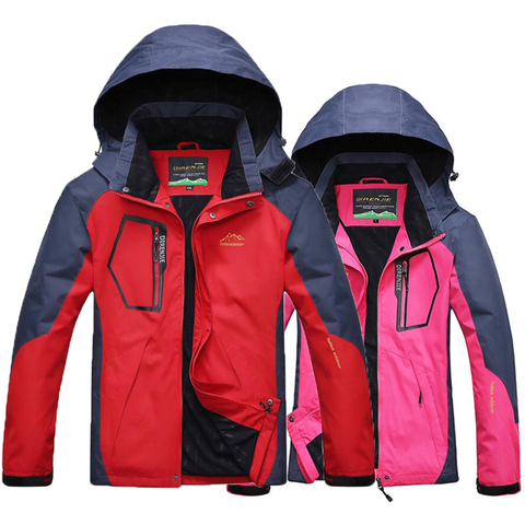 Outdoor Hiking Jacket Men Women Spring Autumn Fleece Windproof Waterproof Couple Jackets Camping Climbing Cycling Rain Coats 5XL ► Photo 1/6