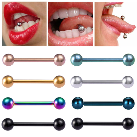 1pcs Surgical Steel Long Industrial Barbell Ring Tongue Ring Nipple Bar Ring Ear Tragus Helix Fashion Sexy Piercing Body Jewelry ► Photo 1/6