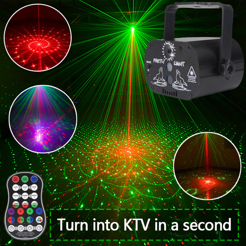 Disco LED Light 60 Patterns RGB Laser Projection Lamp Wireless Controller Effect Stage Lights Home Decotrative Party DJ KTV Ball ► Photo 1/6