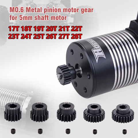 SURPASS HOBBY 3PCS M0.6 32DP 5.00mm Metal Pinion Motor Gear 13T-28T 16T 17T 18T 19T 20T 21T for 1/8 1/10 RC Car Monster Truck ► Photo 1/6