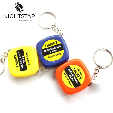 2pcs  1M Measure Pull Ruler Style Mini Keychain Key Ring Easy Retractable Tape Retractable Tape Measure /Color Random ► Photo 1/6