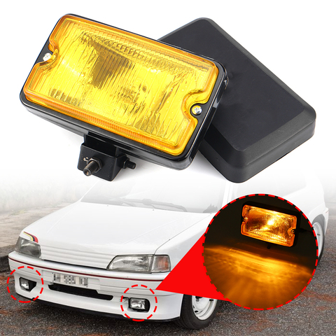 2pcs 12V Front Fog Light Spotlight Spotlamp Driving Light DRL Led lighting Sim 3211 for PEUGEOT 205 GTI CTI 106 306 Mi16 H3 ► Photo 1/6