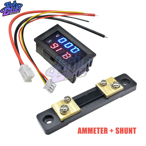 Digital Voltmeter Ammeter DC 100V 10A 50A 100A LED Display Panel Amp Volt Voltage Current Meter Tester Detector  for Car ► Photo 1/6