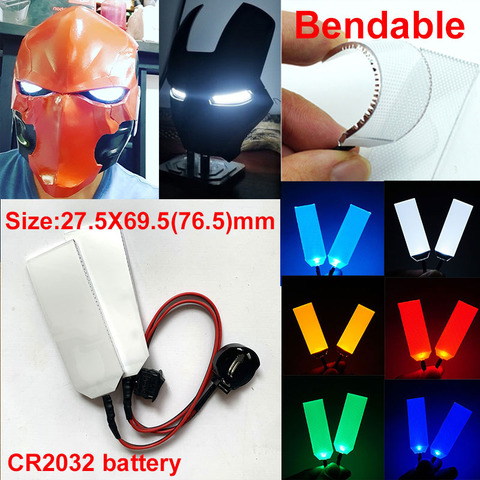 27.5X69.5(76.5)mm Flexible Bendable DIY LED Light Eyes Kits For Halloween Helmet Mask Eye Light Cosplay Accessories CR2032 Input ► Photo 1/6