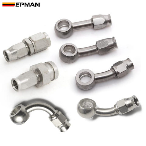 EPMAN 1PC Stainless Steel AN3 to AN -3 Straight Brake Swivel Hose Ends Car Fitting EPSCGPJ ► Photo 1/6
