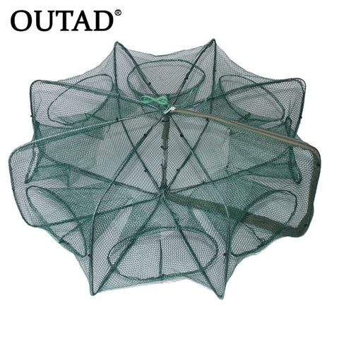 6/8/12/16 Holes Folded Portable Hexagon Fishing Net Crayfish Fish Automatic Trap Shrimp Carp Catcher Cages Mesh Nets Crab Trap ► Photo 1/6