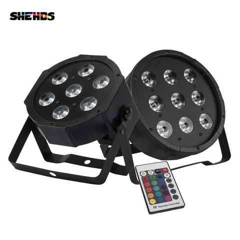 1PCS Wireless Remote Control 7x18W RGBWA UV 6in1 Led Par Flat Stage Wash Wall Lighting 7x12W 9x12W Uplighting Disco DJ Party ► Photo 1/6