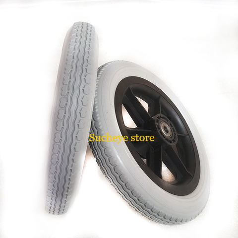 12 1/2x2 1/4 Wheelchair  Rear PU Wheel 12 Inch Rear Wheel Large Wheel Inflation Free Solid Wheel Manual Wheelchair Accessories ► Photo 1/6