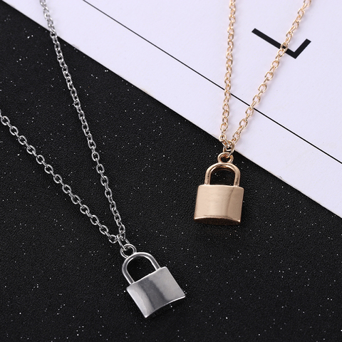 Hot Sale New Simple Fashion Metal Plating Lock Necklace luxurious Ladies Pendant Clavicle Chain European and American Jewelry ► Photo 1/6