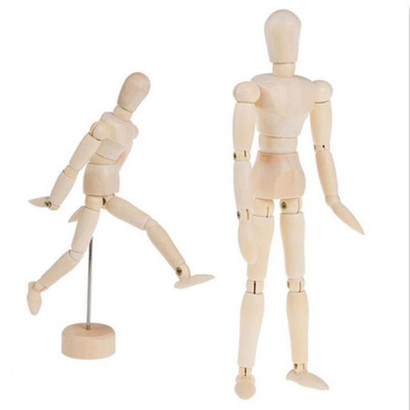 Moveable / Bendy Man 8" Artists Wooden Manikin Mannequin  Lay Figure 