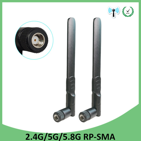 2.4GHz 5GHz 5.8Ghz Antenna 5dBi RP-SMA Connector Dual Band wifi Antena aerial SMA female wireless router 2.4 ghz 5.8 ghz ► Photo 1/6