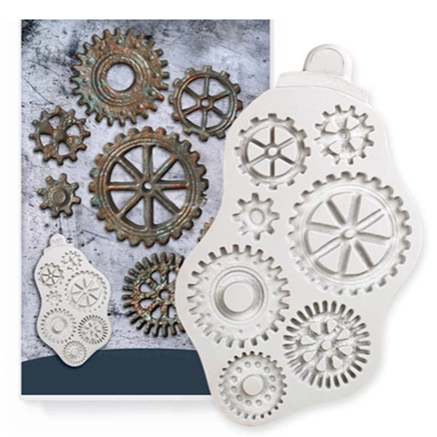 Distressed Cogs Silicone Mold Fondant Cake Decor Silicone Molds Sugarcrafts Chocolate Baking Tools Cakes Gumpaste   K623 ► Photo 1/5