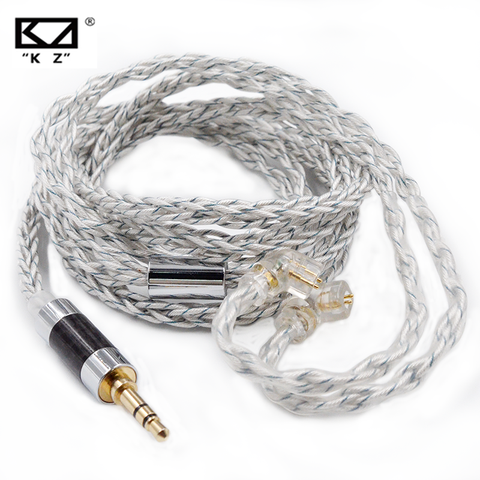 KZ Earphone Cable 8 Core Silver Blue Hybrid 784 cores Silver plated Upgrade Cable For KZ ZAX ZS10 PRO ZSN ZSX DQ6 CCA CSN TRN VX ► Photo 1/6