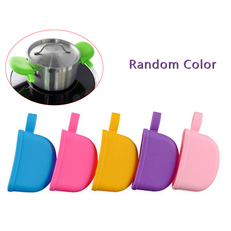 2Pcs Silicone Pan Handle Cover Heat Insulation Covers Pot Ear Clip