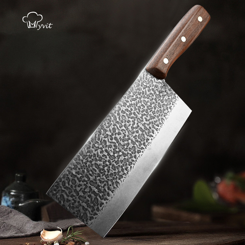 Chef Knife 7 inch Chinese Kitchen Knives Meat Fish Vegetables Slicing Knife 7CR17 440C High Carbon Hand-made Chopping Cleaver ► Photo 1/6